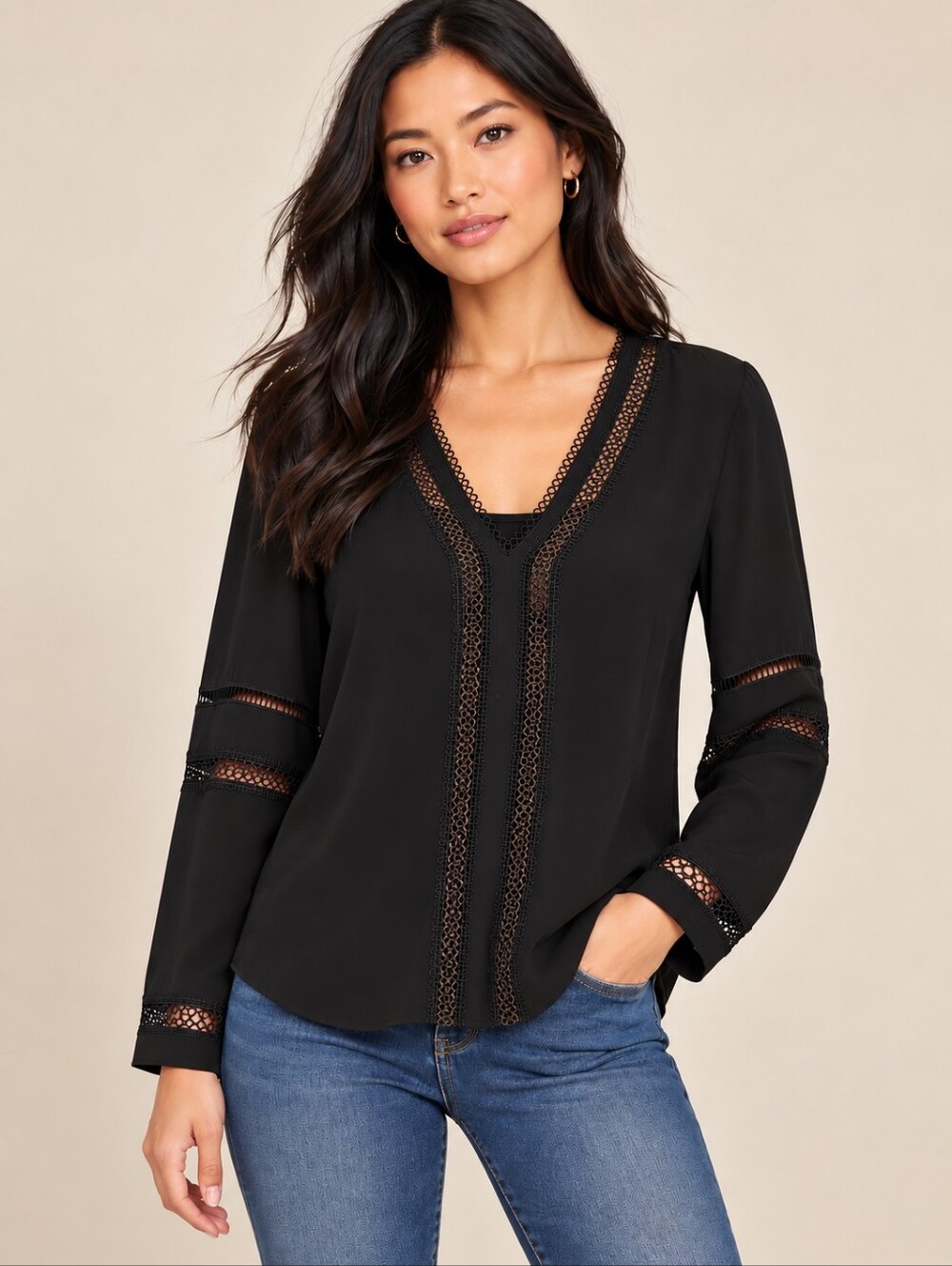 ❤️ ELIE TAHARI SILK AND LACE BLOUSE / TOP, XS
